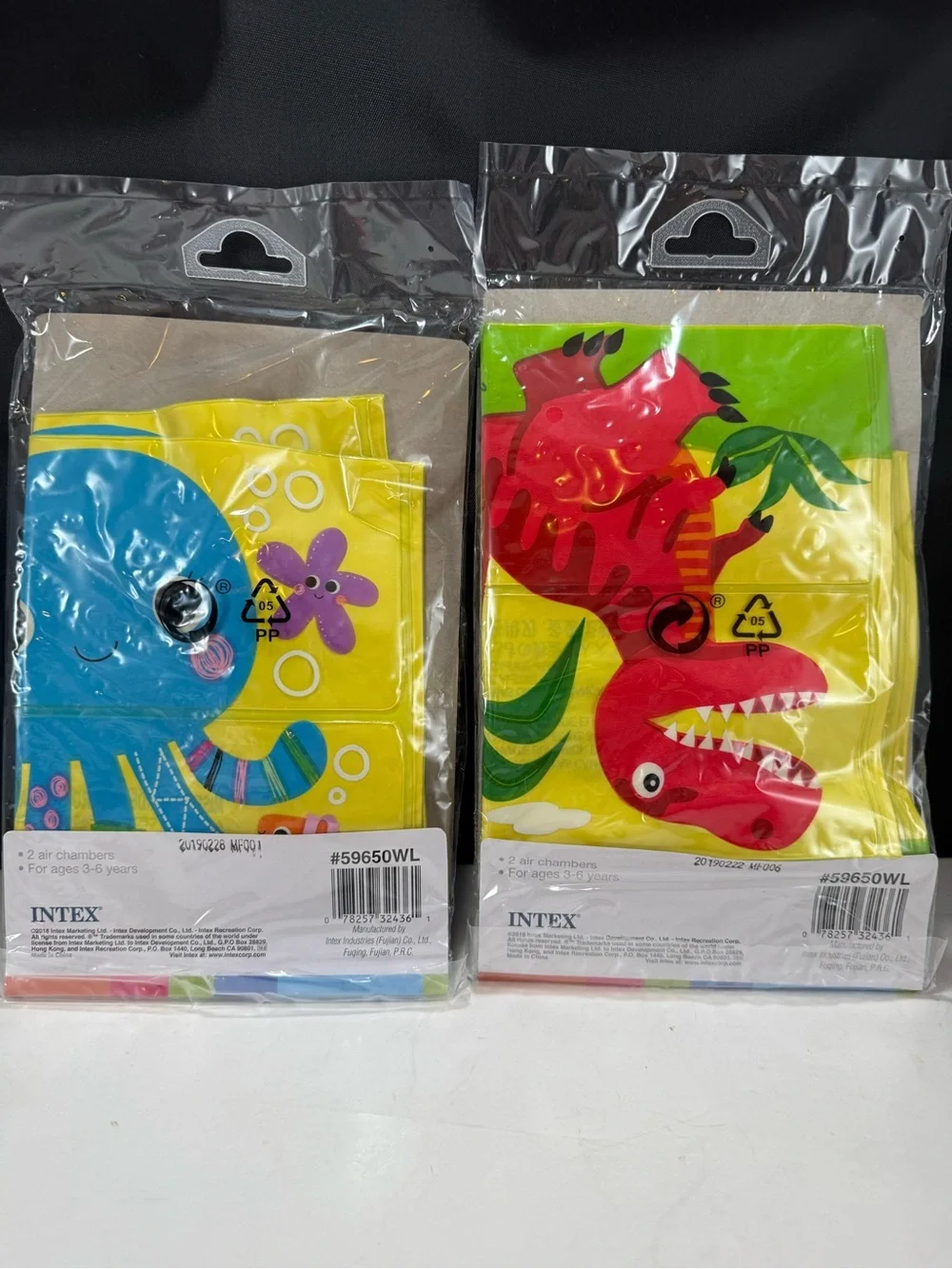 Swimming Arm Bands 2 sets Brand New Intex Dinosaur & Sea Buddy Ages 3-6